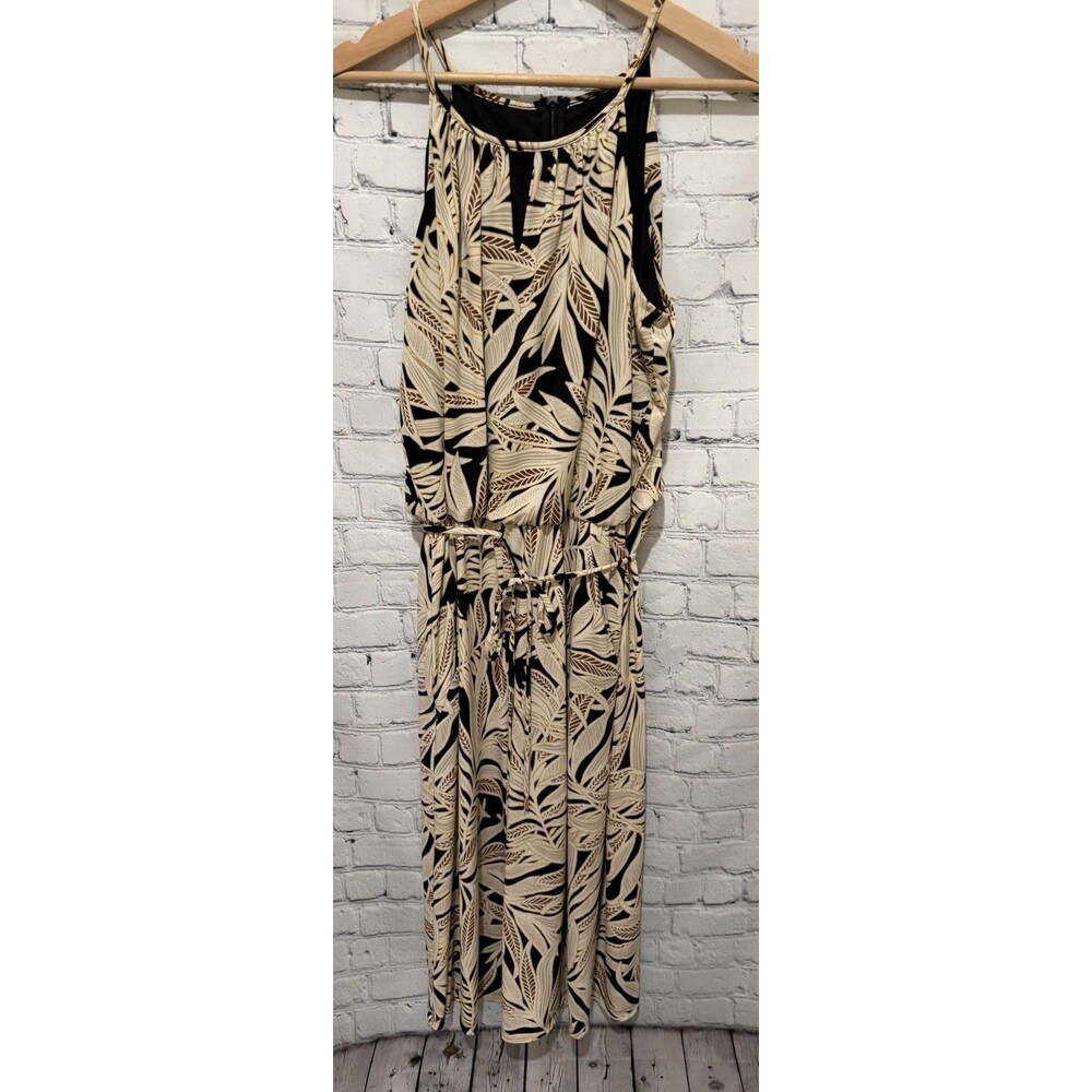 Roz & Ali Women's Large Multi Color Leaf Foliage Spaghetti Strap Romper